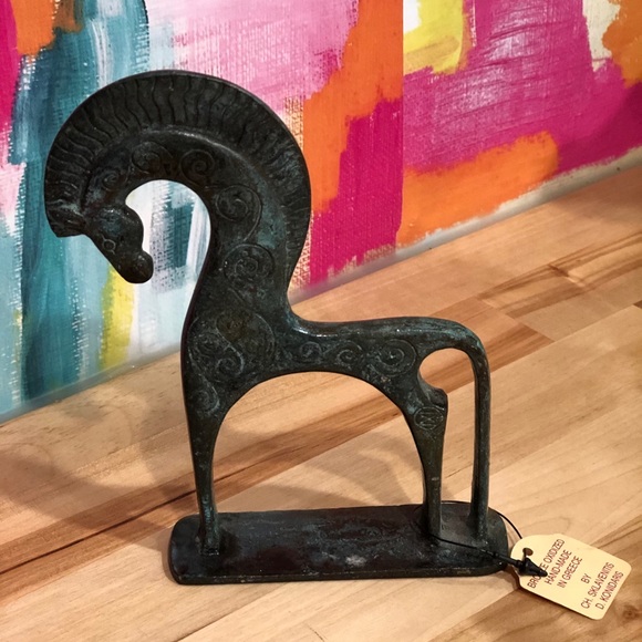 Vintage Greek Bronze Horse NWT Green patina